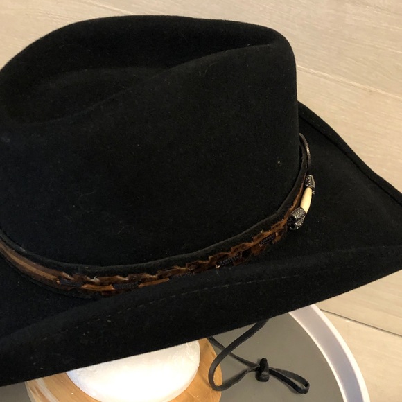 Bullhide Skynard Black Wool Felt Cowboy Hat Adult Unisex Large - Picture 5 of 10